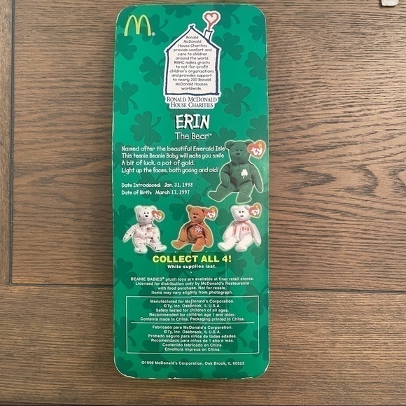 NWT Erin The Bear McDonald's Ty Beanie Baby RARE - Picture 4 of 5